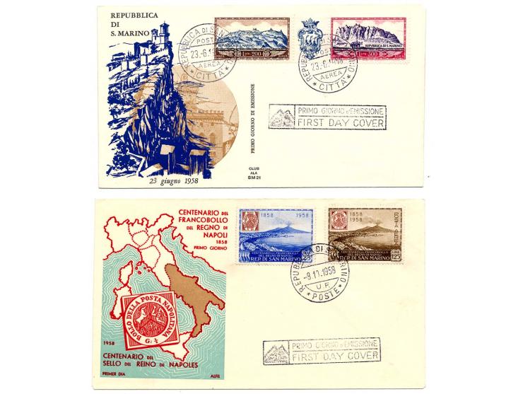 1951/58, 10 meist FDC mit u.a. Mi.-Nr. 442-50, 456 im Kleinbogen und 512 (Mi. ca. 600,-)