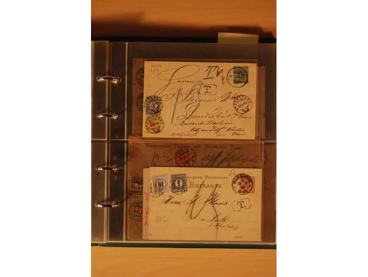 PORTOMARKEN: 1878/1938 (ca.), Sammlung Nachporto mit 113 Briefen und Karten, dabei eine Fülle von interessanten Stücken, ganz
