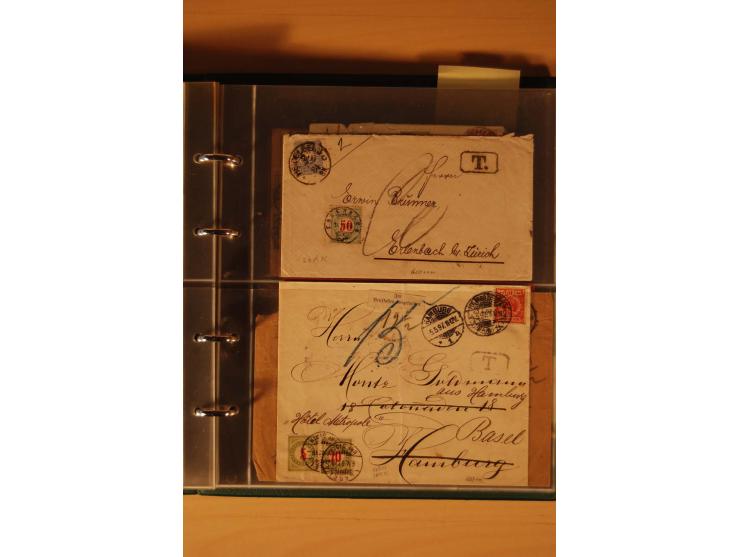 PORTOMARKEN: 1878/1938 (ca.), Sammlung Nachporto mit 113 Briefen und Karten, dabei eine Fülle von interessanten Stücken, ganz