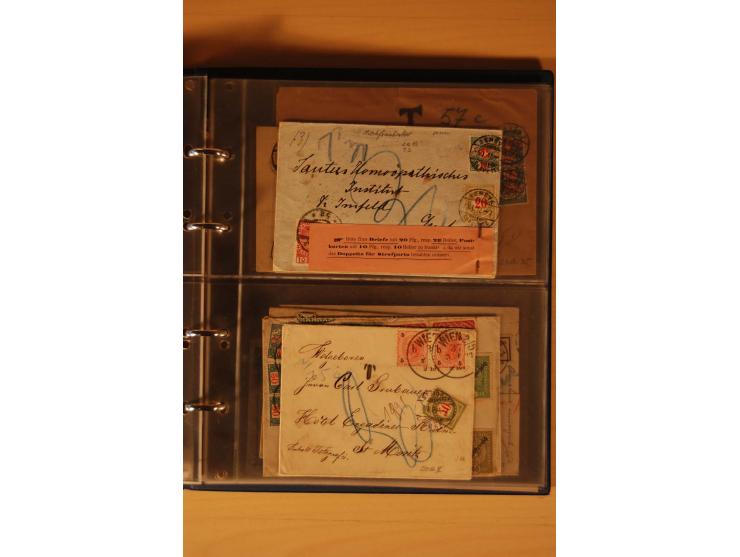 PORTOMARKEN: 1878/1938 (ca.), Sammlung Nachporto mit 113 Briefen und Karten, dabei eine Fülle von interessanten Stücken, ganz