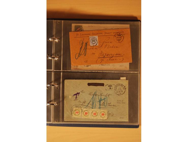 PORTOMARKEN: 1878/1938 (ca.), Sammlung Nachporto mit 113 Briefen und Karten, dabei eine Fülle von interessanten Stücken, ganz