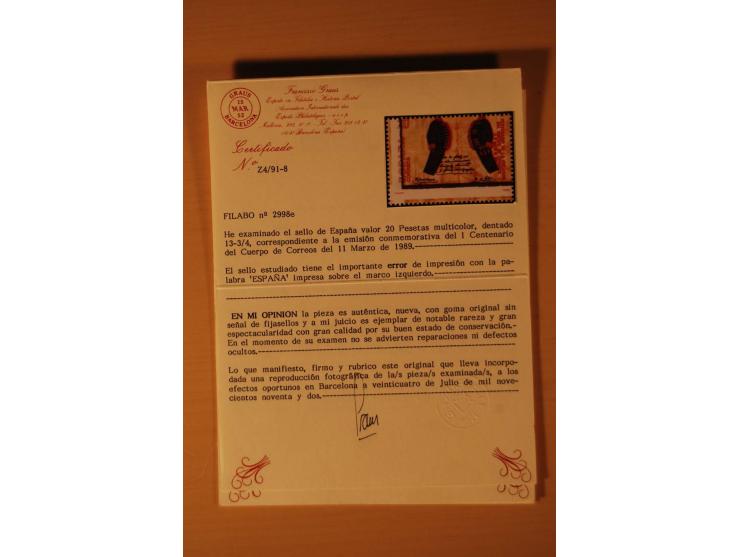1981/89, postfrische Partie Abarten, vielfach mit Fotoattest Graus