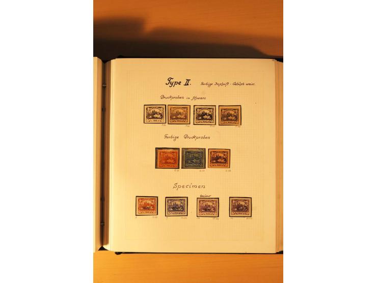 1918/19, Hradschin, ungebrauchte reichhaltige Sammlung, dabei Essay, Druckproben in schwarz, Farbproben, Makulaturdrucke, Auf