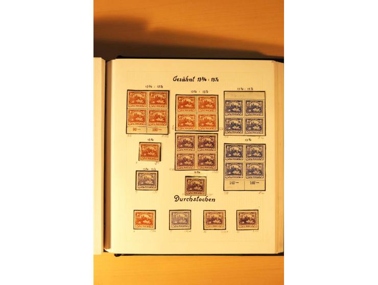 1918/19, Hradschin, ungebrauchte reichhaltige Sammlung, dabei Essay, Druckproben in schwarz, Farbproben, Makulaturdrucke, Auf