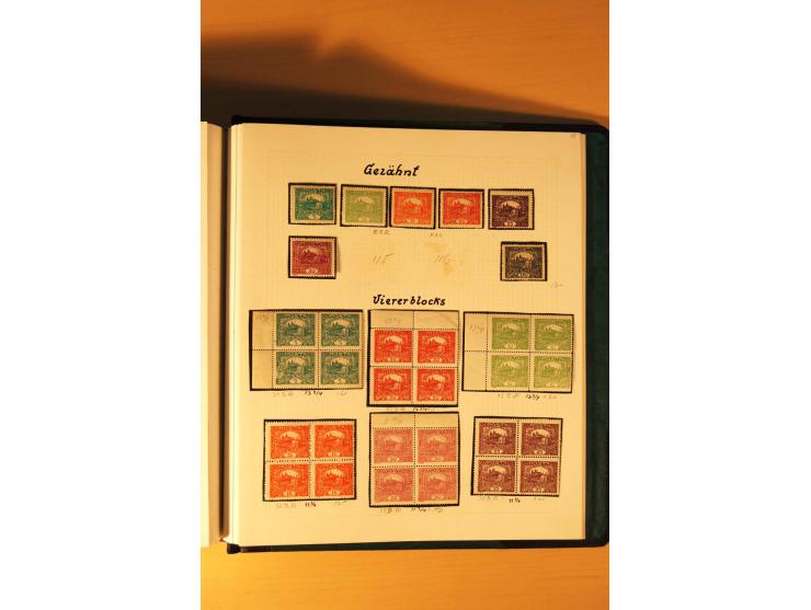 1918/19, Hradschin, ungebrauchte reichhaltige Sammlung, dabei Essay, Druckproben in schwarz, Farbproben, Makulaturdrucke, Auf