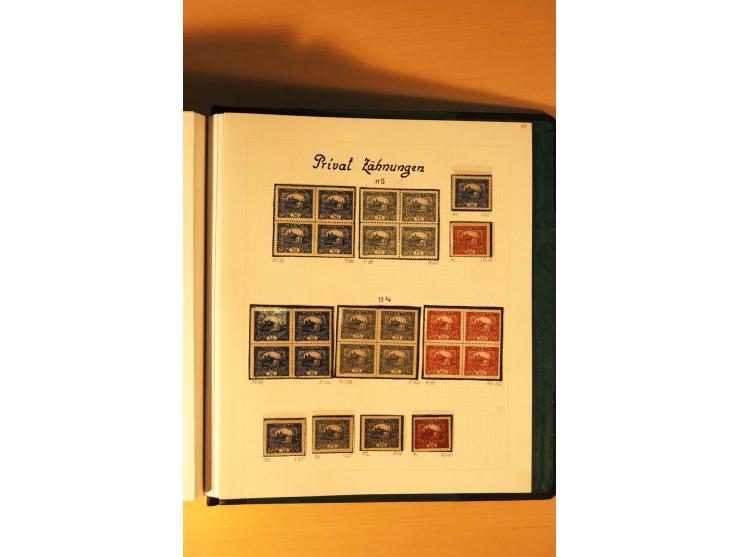 1918/19, Hradschin, ungebrauchte reichhaltige Sammlung, dabei Essay, Druckproben in schwarz, Farbproben, Makulaturdrucke, Auf