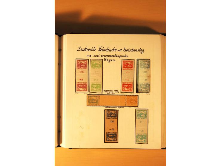 1918/19, Hradschin, ungebrauchte reichhaltige Sammlung, dabei Essay, Druckproben in schwarz, Farbproben, Makulaturdrucke, Auf