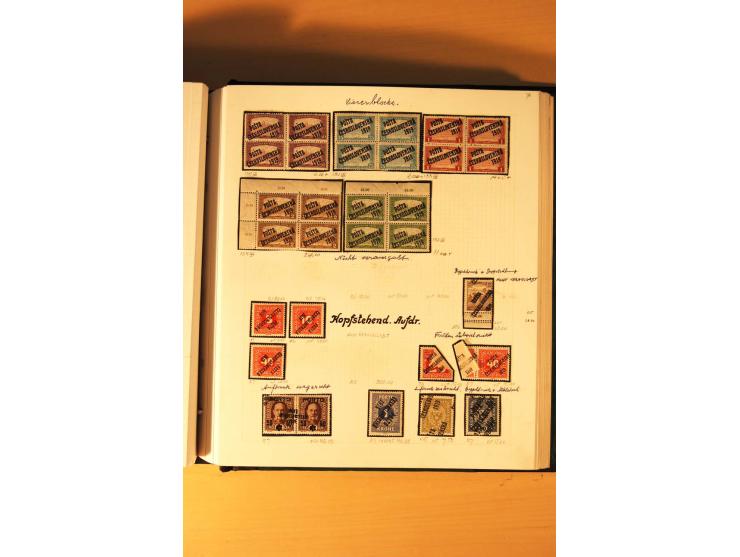 1919,  POSTA CESKOSLOVENSKA, ungebrauchte Sammlung der Aufdruckmarken, dabei verschiedene Typen, kopfstehende Aufdrucke, vers
