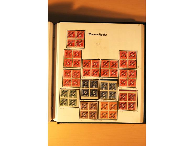 1919,  POSTA CESKOSLOVENSKA, ungebrauchte Sammlung der Aufdruckmarken, dabei verschiedene Typen, kopfstehende Aufdrucke, vers