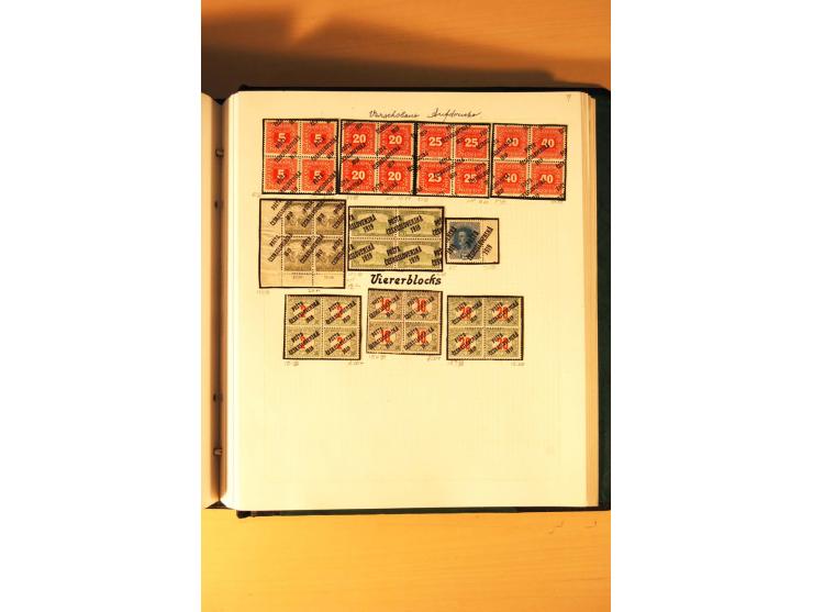 1919,  POSTA CESKOSLOVENSKA, ungebrauchte Sammlung der Aufdruckmarken, dabei verschiedene Typen, kopfstehende Aufdrucke, vers