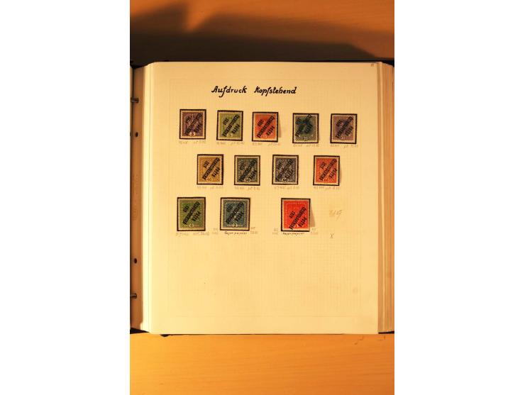 1919,  POSTA CESKOSLOVENSKA, ungebrauchte Sammlung der Aufdruckmarken, dabei verschiedene Typen, kopfstehende Aufdrucke, vers