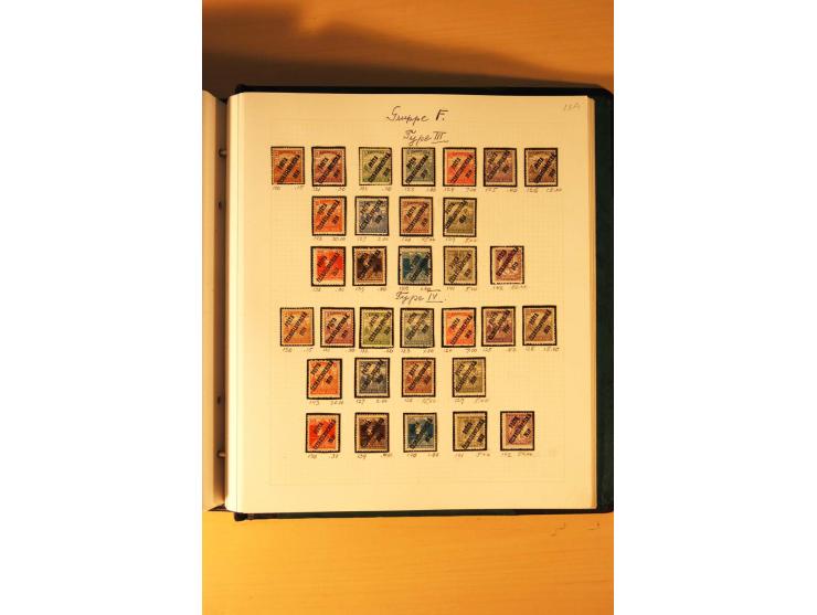 1919,  POSTA CESKOSLOVENSKA, ungebrauchte Sammlung der Aufdruckmarken, dabei verschiedene Typen, kopfstehende Aufdrucke, vers