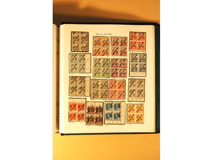 1919,  POSTA CESKOSLOVENSKA, ungebrauchte Sammlung der Aufdruckmarken, dabei verschiedene Typen, kopfstehende Aufdrucke, vers