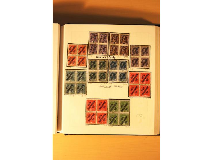 1919,  POSTA CESKOSLOVENSKA, ungebrauchte Sammlung der Aufdruckmarken, dabei verschiedene Typen, kopfstehende Aufdrucke, vers