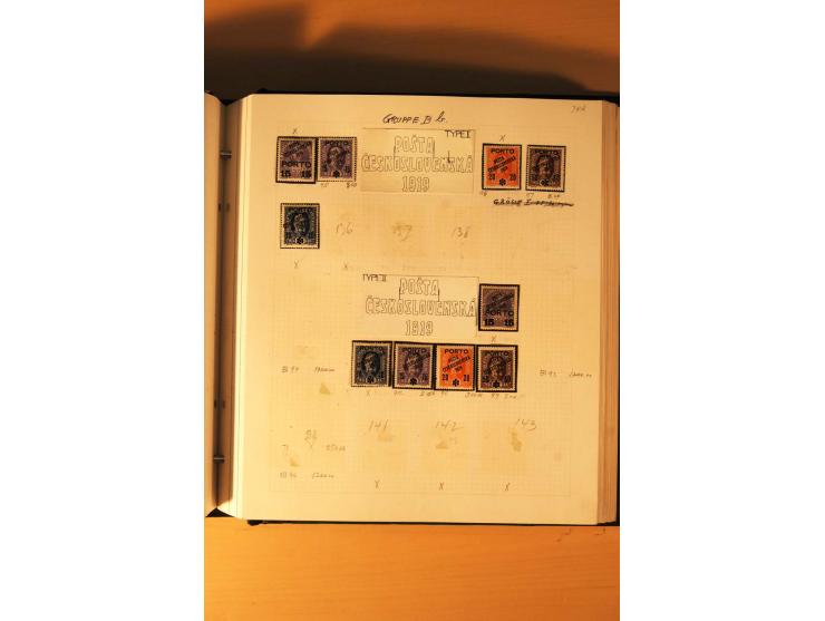 1919,  POSTA CESKOSLOVENSKA, ungebrauchte Sammlung der Aufdruckmarken, dabei verschiedene Typen, kopfstehende Aufdrucke, vers