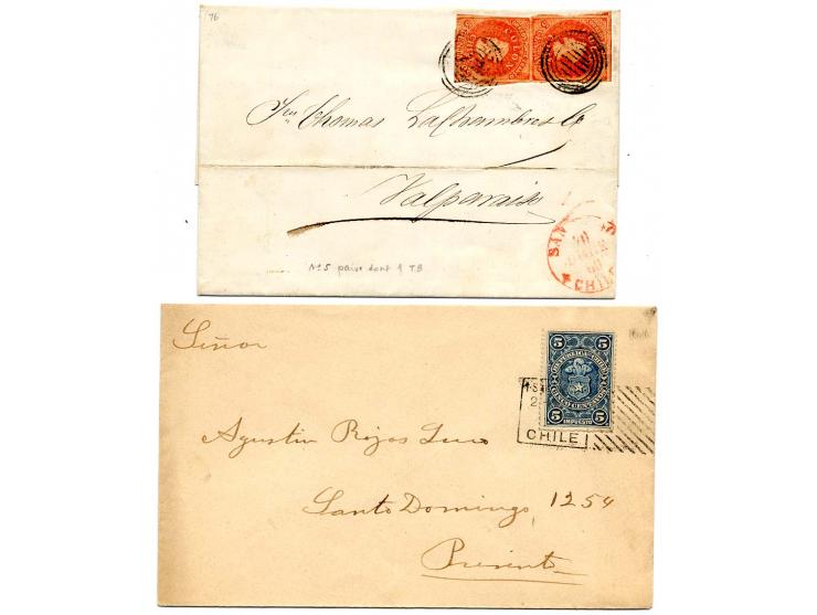1860/1909, 6 Briefe, Karten und Ganzsachen (eine ungebraucht)