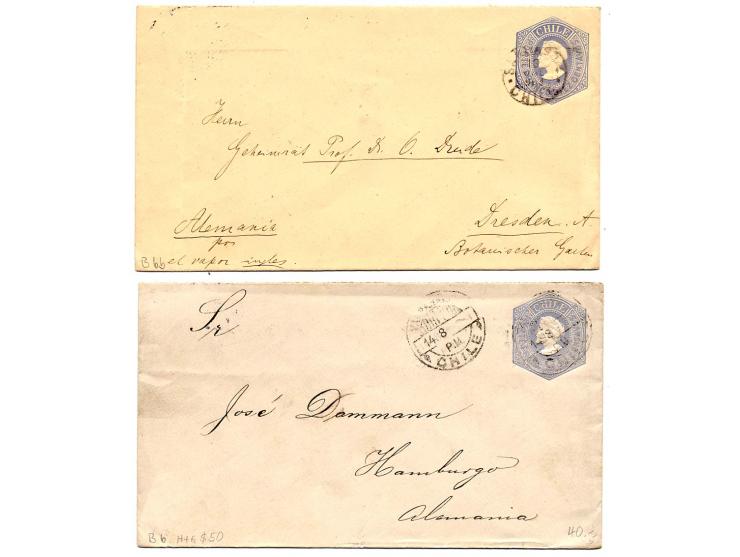 1860/1909, 6 Briefe, Karten und Ganzsachen (eine ungebraucht)