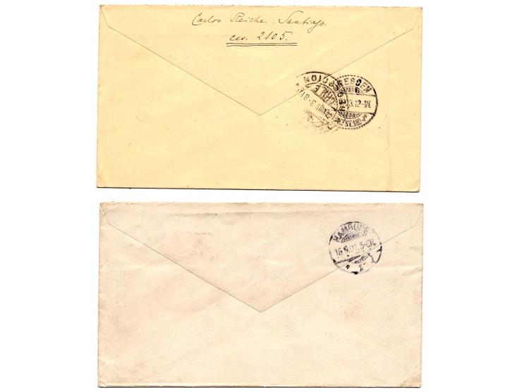 1860/1909, 6 Briefe, Karten und Ganzsachen (eine ungebraucht)