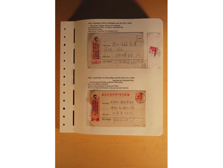1963/76 (ca.), Sammlung mit rd. 170 Briefen, Formularen u.a. mit Mao-Zitaten, Liedern etc. aus der Zeit der Kulturrevolution;
