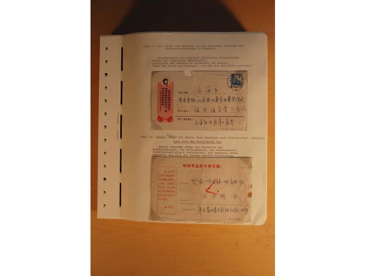 1963/76 (ca.), Sammlung mit rd. 170 Briefen, Formularen u.a. mit Mao-Zitaten, Liedern etc. aus der Zeit der Kulturrevolution;