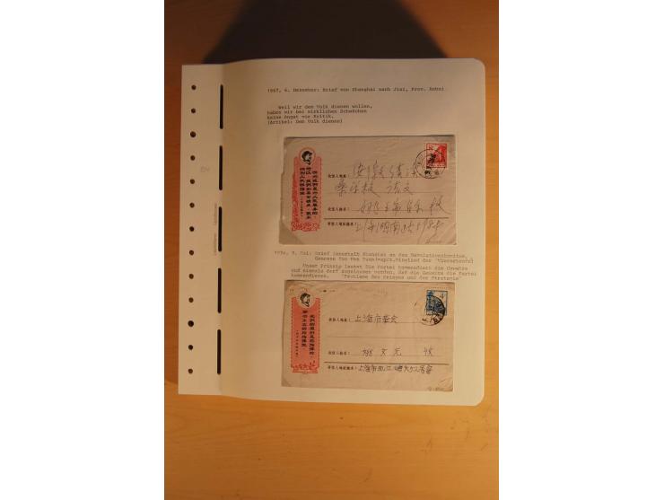 1963/76 (ca.), Sammlung mit rd. 170 Briefen, Formularen u.a. mit Mao-Zitaten, Liedern etc. aus der Zeit der Kulturrevolution;