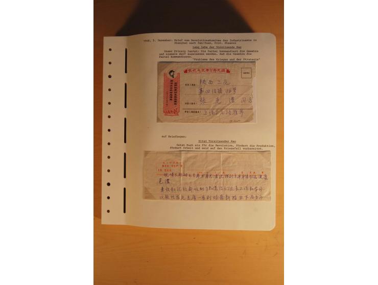 1963/76 (ca.), Sammlung mit rd. 170 Briefen, Formularen u.a. mit Mao-Zitaten, Liedern etc. aus der Zeit der Kulturrevolution;