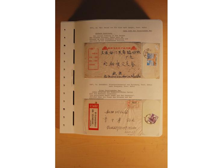 1963/76 (ca.), Sammlung mit rd. 170 Briefen, Formularen u.a. mit Mao-Zitaten, Liedern etc. aus der Zeit der Kulturrevolution;