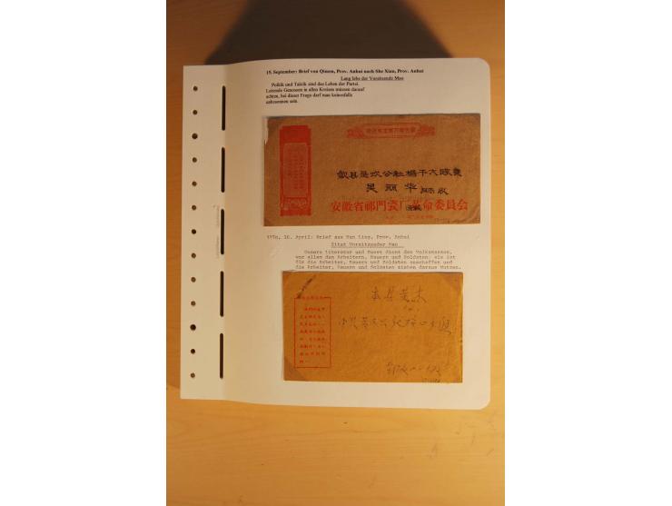 1963/76 (ca.), Sammlung mit rd. 170 Briefen, Formularen u.a. mit Mao-Zitaten, Liedern etc. aus der Zeit der Kulturrevolution;