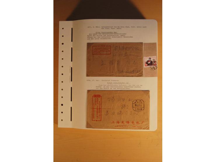 1963/76 (ca.), Sammlung mit rd. 170 Briefen, Formularen u.a. mit Mao-Zitaten, Liedern etc. aus der Zeit der Kulturrevolution;