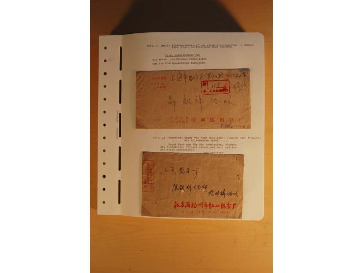 1963/76 (ca.), Sammlung mit rd. 170 Briefen, Formularen u.a. mit Mao-Zitaten, Liedern etc. aus der Zeit der Kulturrevolution;