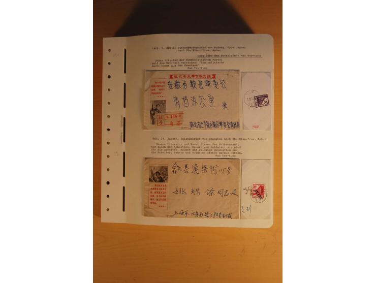 1963/76 (ca.), Sammlung mit rd. 170 Briefen, Formularen u.a. mit Mao-Zitaten, Liedern etc. aus der Zeit der Kulturrevolution;