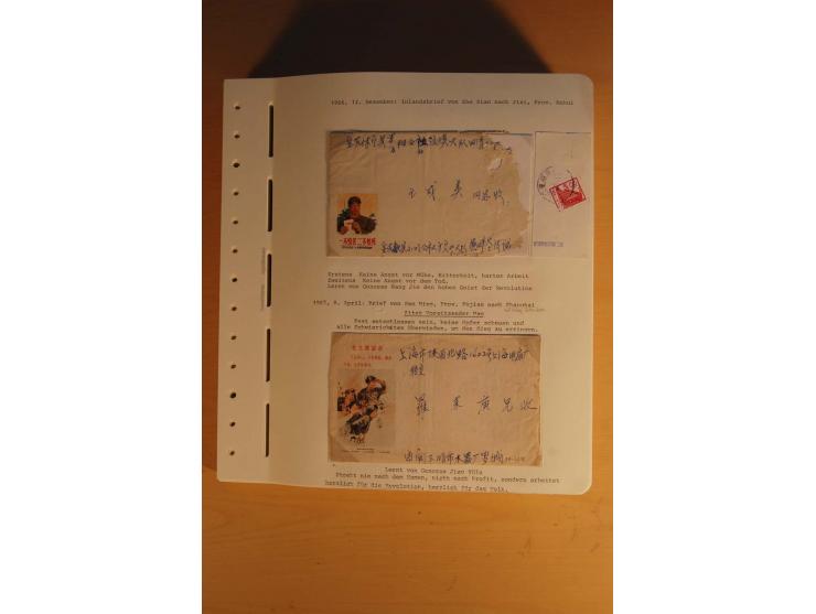 1963/76 (ca.), Sammlung mit rd. 170 Briefen, Formularen u.a. mit Mao-Zitaten, Liedern etc. aus der Zeit der Kulturrevolution;