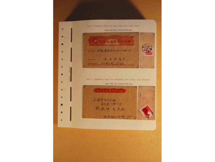 1963/76 (ca.), Sammlung mit rd. 170 Briefen, Formularen u.a. mit Mao-Zitaten, Liedern etc. aus der Zeit der Kulturrevolution;