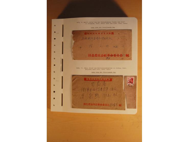 1963/76 (ca.), Sammlung mit rd. 170 Briefen, Formularen u.a. mit Mao-Zitaten, Liedern etc. aus der Zeit der Kulturrevolution;