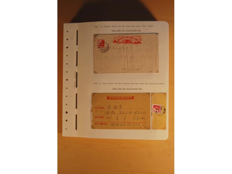 1963/76 (ca.), Sammlung mit rd. 170 Briefen, Formularen u.a. mit Mao-Zitaten, Liedern etc. aus der Zeit der Kulturrevolution;