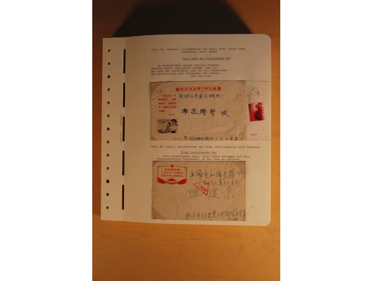 1963/76 (ca.), Sammlung mit rd. 170 Briefen, Formularen u.a. mit Mao-Zitaten, Liedern etc. aus der Zeit der Kulturrevolution;