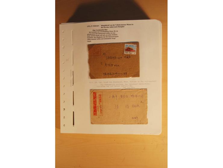 1963/76 (ca.), Sammlung mit rd. 170 Briefen, Formularen u.a. mit Mao-Zitaten, Liedern etc. aus der Zeit der Kulturrevolution;