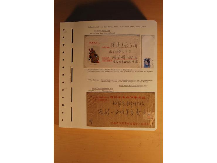 1963/76 (ca.), Sammlung mit rd. 170 Briefen, Formularen u.a. mit Mao-Zitaten, Liedern etc. aus der Zeit der Kulturrevolution;
