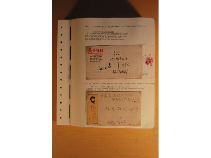 1963/76 (ca.), Sammlung mit rd. 170 Briefen, Formularen u.a. mit Mao-Zitaten, Liedern etc. aus der Zeit der Kulturrevolution;