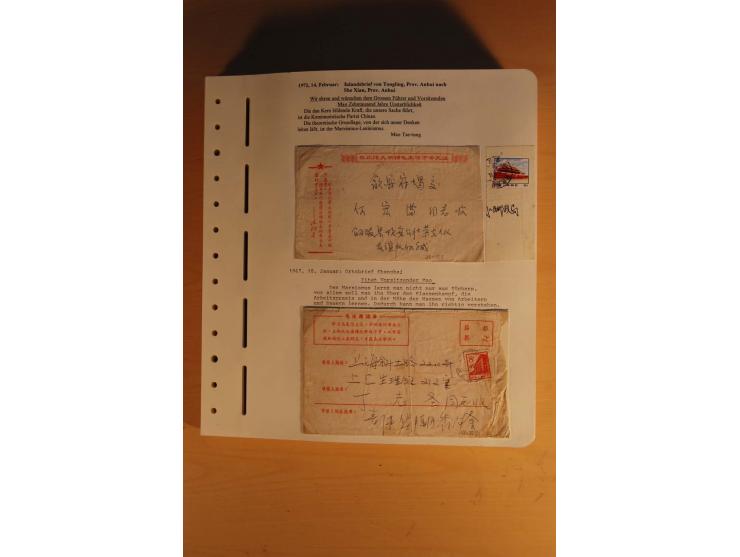 1963/76 (ca.), Sammlung mit rd. 170 Briefen, Formularen u.a. mit Mao-Zitaten, Liedern etc. aus der Zeit der Kulturrevolution;