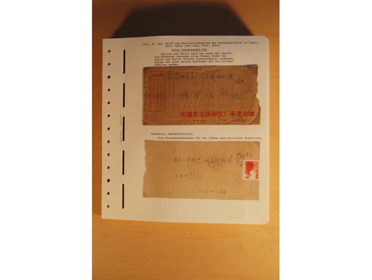 1963/76 (ca.), Sammlung mit rd. 170 Briefen, Formularen u.a. mit Mao-Zitaten, Liedern etc. aus der Zeit der Kulturrevolution;