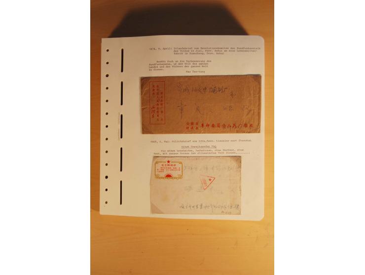 1963/76 (ca.), Sammlung mit rd. 170 Briefen, Formularen u.a. mit Mao-Zitaten, Liedern etc. aus der Zeit der Kulturrevolution;