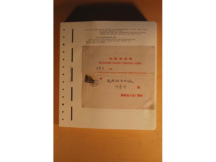 1963/76 (ca.), Sammlung mit rd. 170 Briefen, Formularen u.a. mit Mao-Zitaten, Liedern etc. aus der Zeit der Kulturrevolution;
