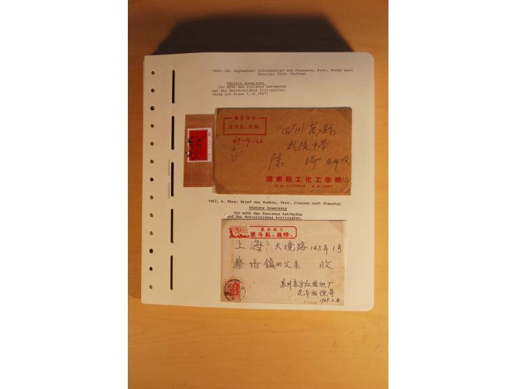 1963/76 (ca.), Sammlung mit rd. 170 Briefen, Formularen u.a. mit Mao-Zitaten, Liedern etc. aus der Zeit der Kulturrevolution;