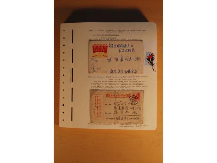 1963/76 (ca.), Sammlung mit rd. 170 Briefen, Formularen u.a. mit Mao-Zitaten, Liedern etc. aus der Zeit der Kulturrevolution;
