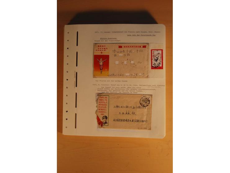 1963/76 (ca.), Sammlung mit rd. 170 Briefen, Formularen u.a. mit Mao-Zitaten, Liedern etc. aus der Zeit der Kulturrevolution;