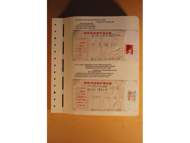 1963/76 (ca.), Sammlung mit rd. 170 Briefen, Formularen u.a. mit Mao-Zitaten, Liedern etc. aus der Zeit der Kulturrevolution;