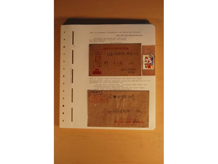 1963/76 (ca.), Sammlung mit rd. 170 Briefen, Formularen u.a. mit Mao-Zitaten, Liedern etc. aus der Zeit der Kulturrevolution;