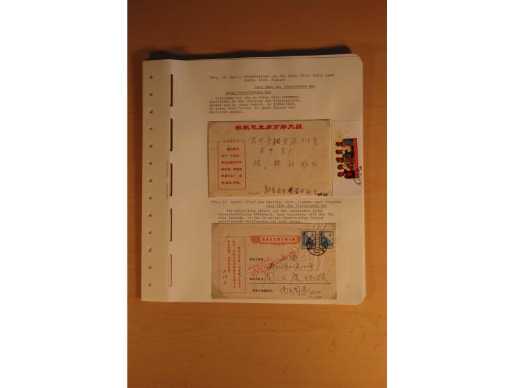 1963/76 (ca.), Sammlung mit rd. 170 Briefen, Formularen u.a. mit Mao-Zitaten, Liedern etc. aus der Zeit der Kulturrevolution;