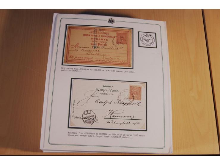 PALÄSTINA: 1873/1917 (ca.), aufgezogene Sammlung von rd. 250 Briefen, Briefkarten, Karten, Ganzsachen und Ansichtskarten, dab